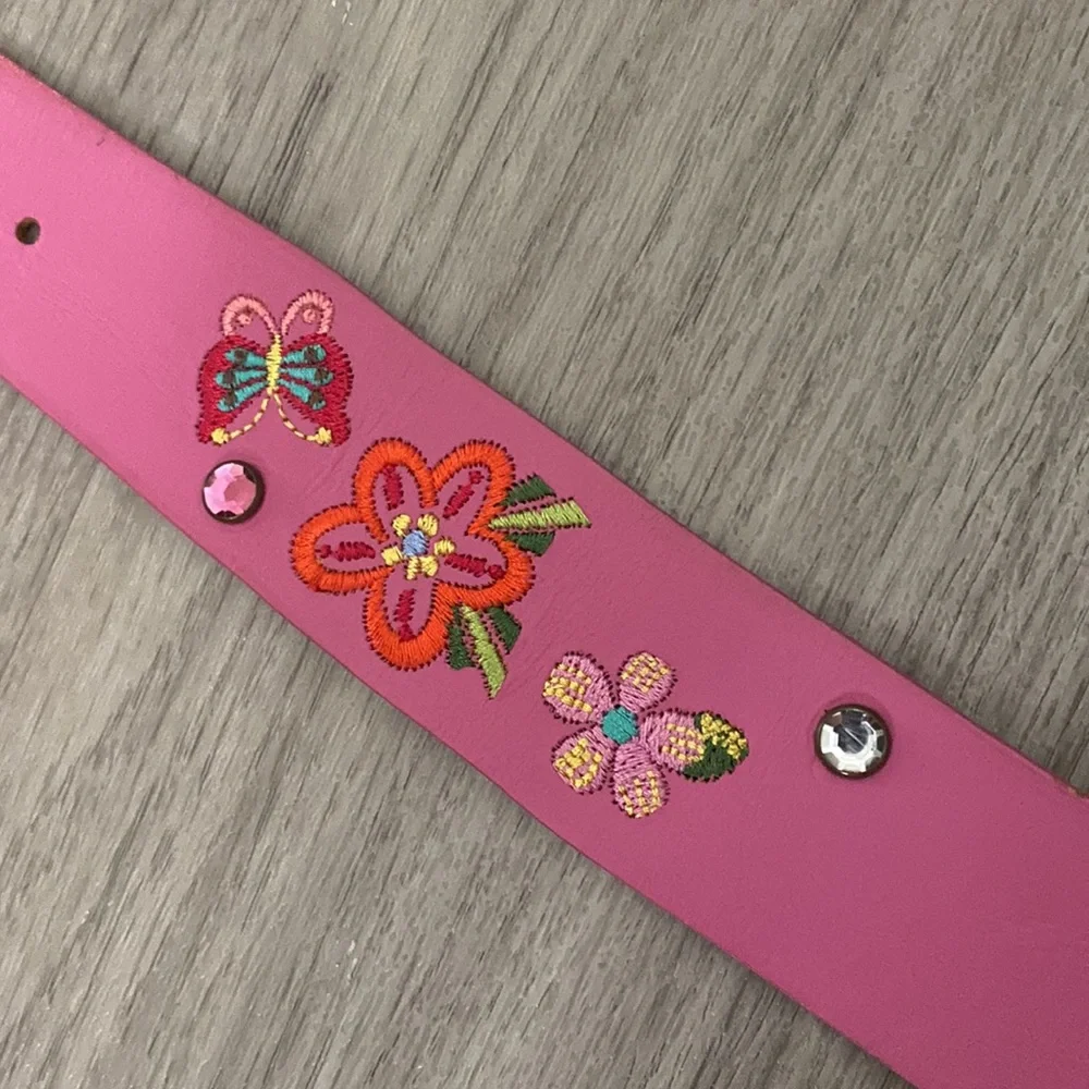 EUC Childrens Place Vintage Bedazzled Jewel Floral Butterfly Belt - Sz 4-7